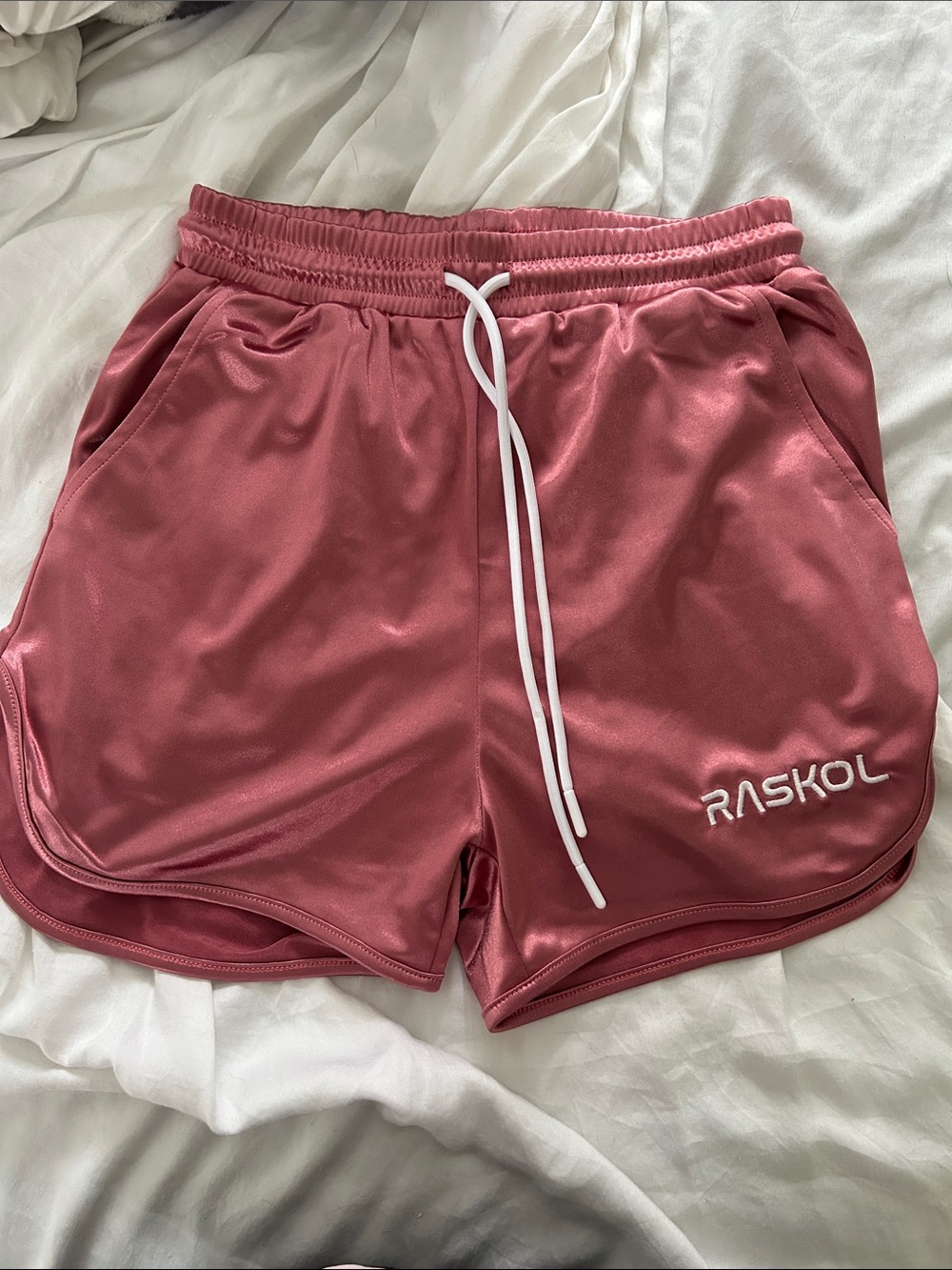 Raskol Silky Mauve Drawstring Shorts